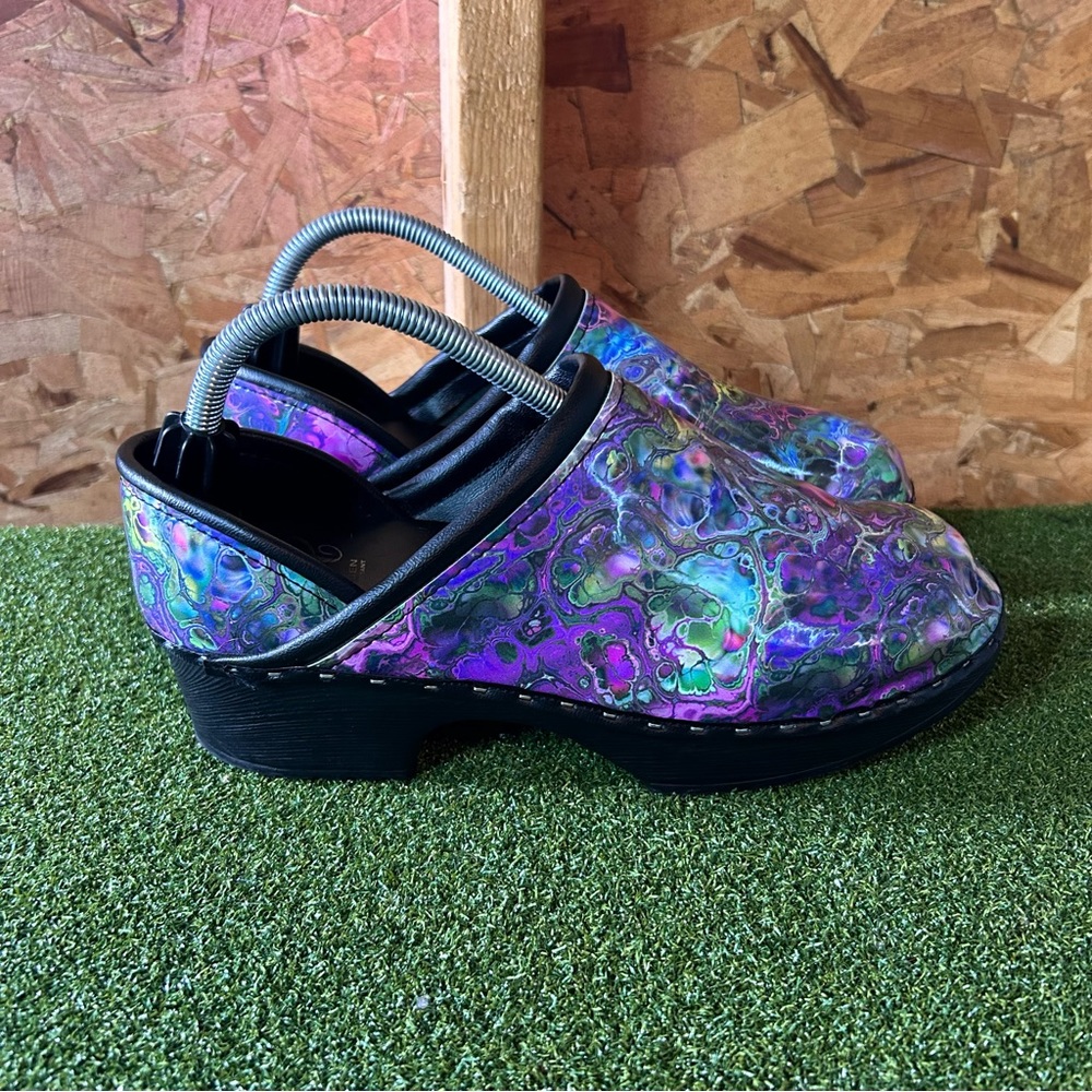 C & C Sweden Multicolor Swirl Slip Resistant Clogs Shoes EU 42 Women’s 11.5 - 12